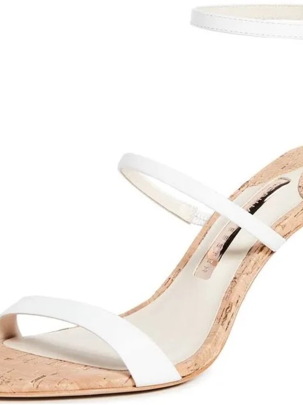 Sophia Webster White Strappy Cork-Heel Sandals - Picture 2 of 13